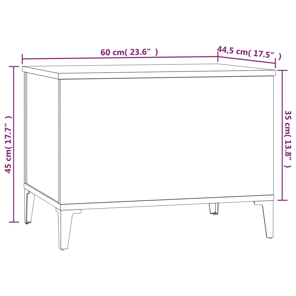 Table basse Blanc 60x44,5x45 cm Bois d'ingénierie