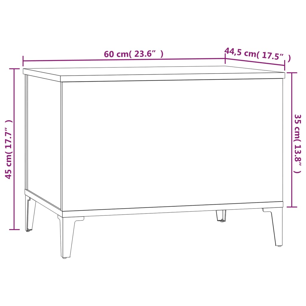 vidaXL Coffee Table Smoked Oak 60x44.5x45 cm Engineered Wood