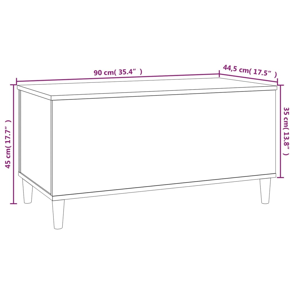 Salontafel Bruin Eiken 90x44.5x45 cm Gebouwd Hout