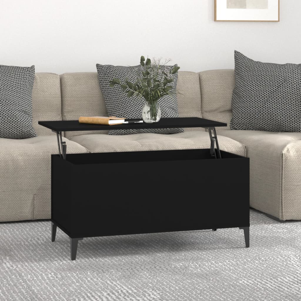 vidaXL Coffee Table Black 90x44.5x45 cm Engineered Wood