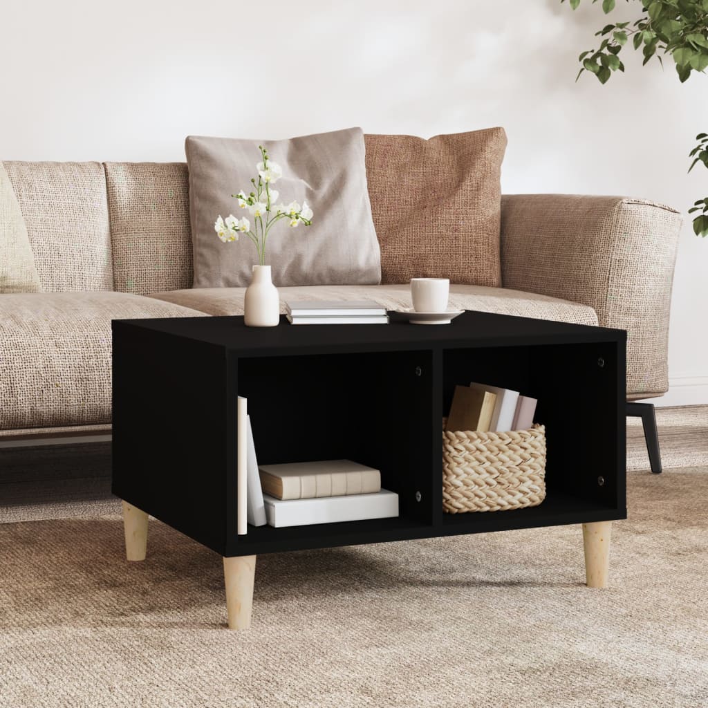 vidaXL Coffee Table Black 60x50x36.5 cm Engineered Wood