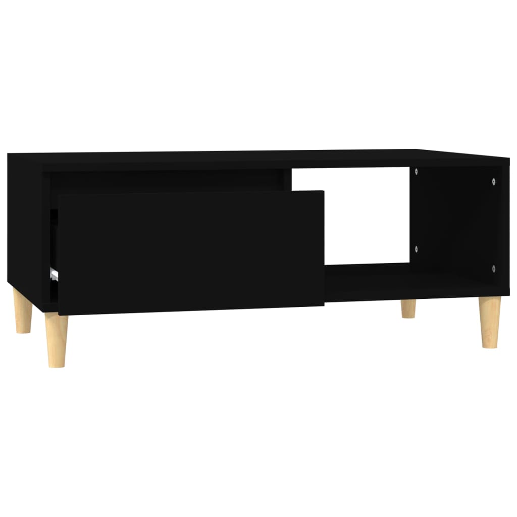 Table basse Noir 90x50x36,5 cm Bois d'ingénierie