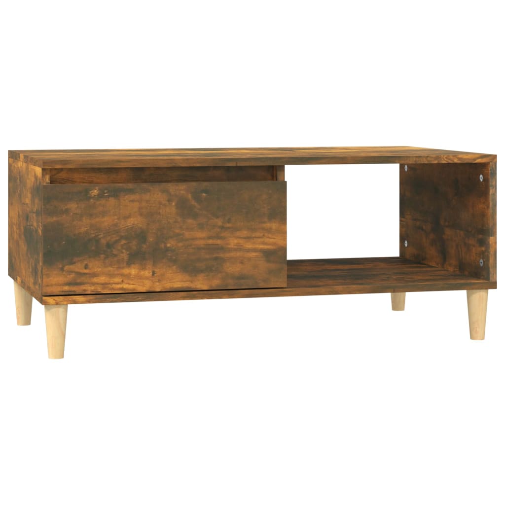 Table Basse Chêne Fumé 90x50x36,5 cm Bois D'ingénierie