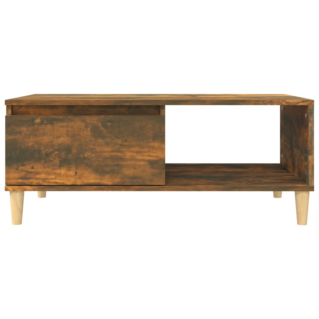 Table Basse Chêne Fumé 90x50x36,5 cm Bois D'ingénierie