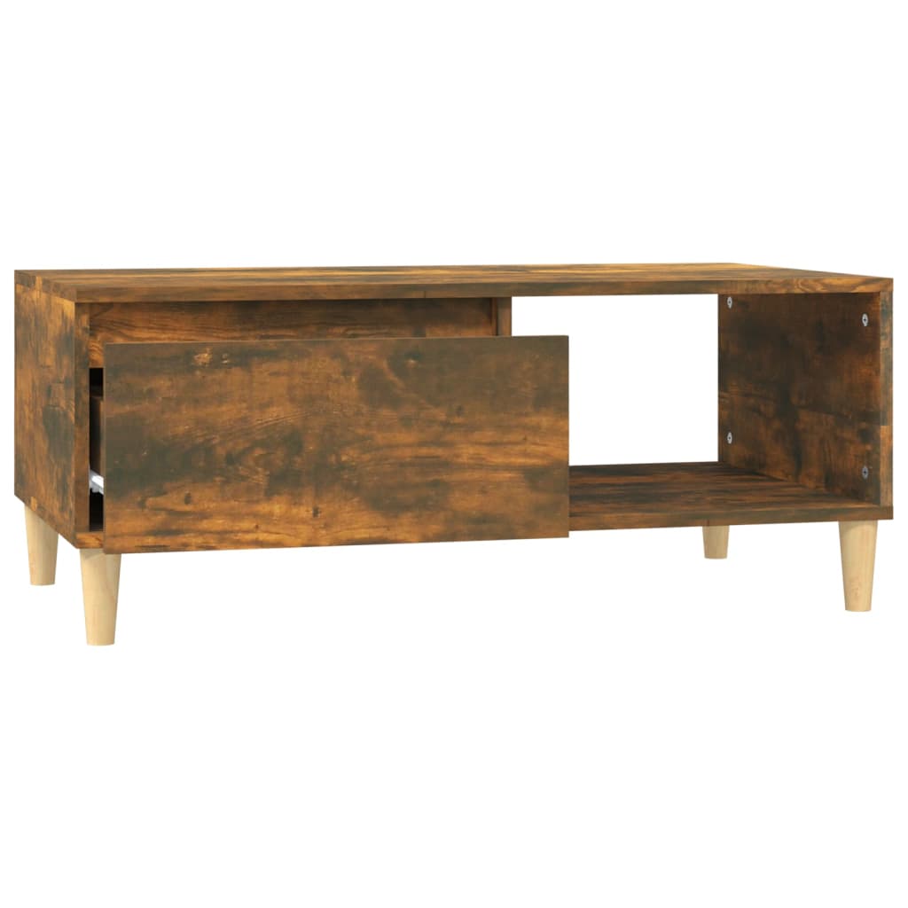 Table Basse Chêne Fumé 90x50x36,5 cm Bois D'ingénierie