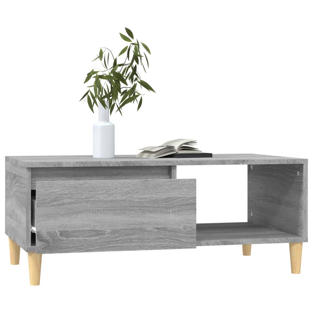 vidaXL Coffee Table Grey Sonoma 90x50x36.5 cm Engineered Wood