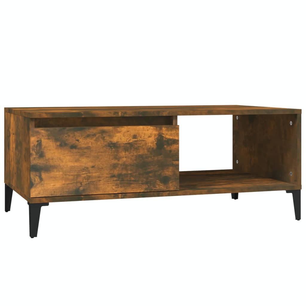 Table Basse Chêne Fumé 90x50x36,5 cm Bois D'ingénierie