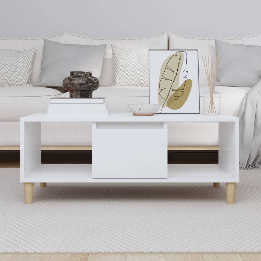 vidaXL Coffee Table White 90x50x36,5 cm Engineered Wood