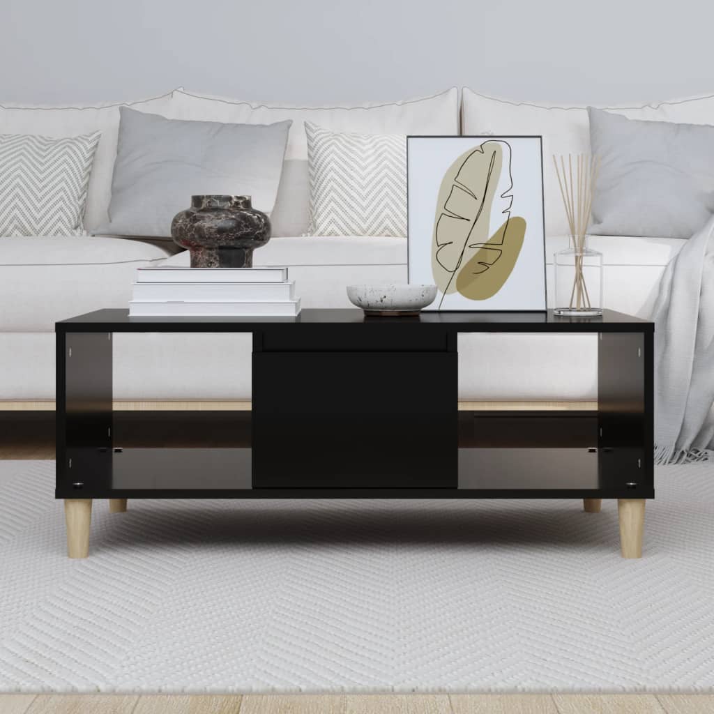 vidaXL Coffee Table Black 90x50x36,5 cm Engineered Wood