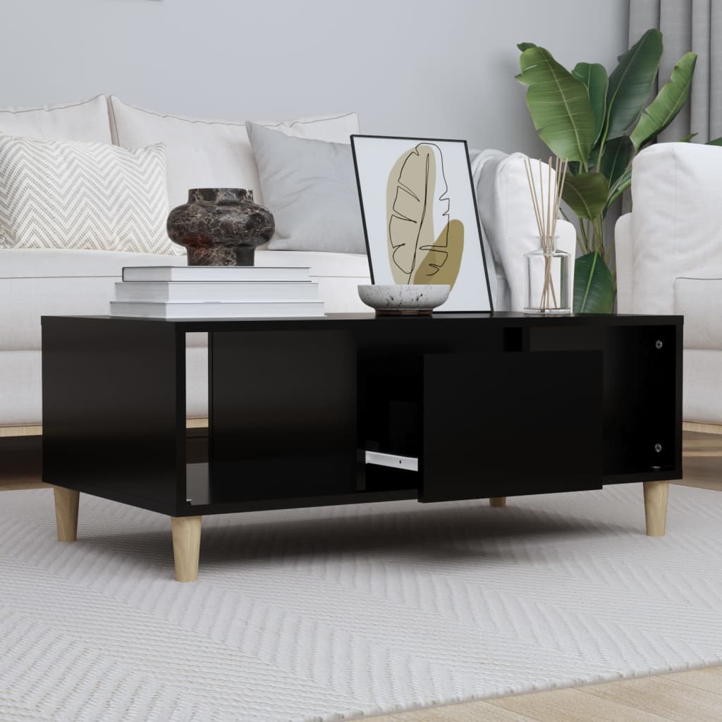 vidaXL Coffee Table Black 90x50x36,5 cm Engineered Wood