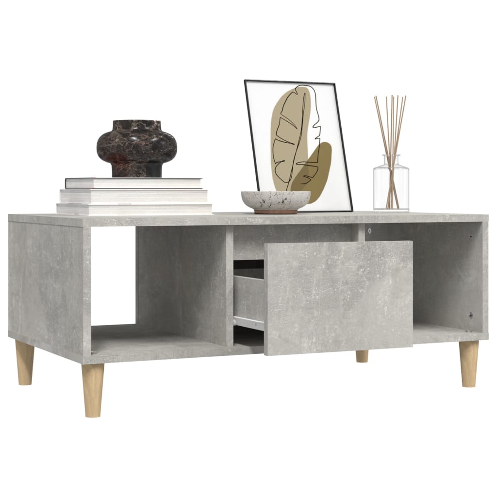 vidaXL Coffee Table Concrete Grey 90x50x36,5 cm Engineered Wood