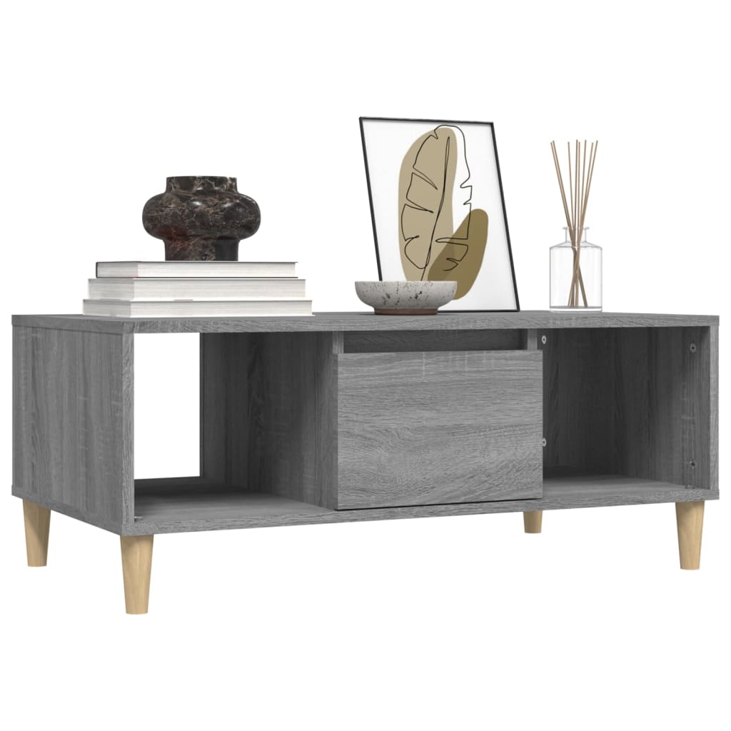 vidaXL Coffee Table Grey Sonoma 90x50x36,5 cm Engineered Wood