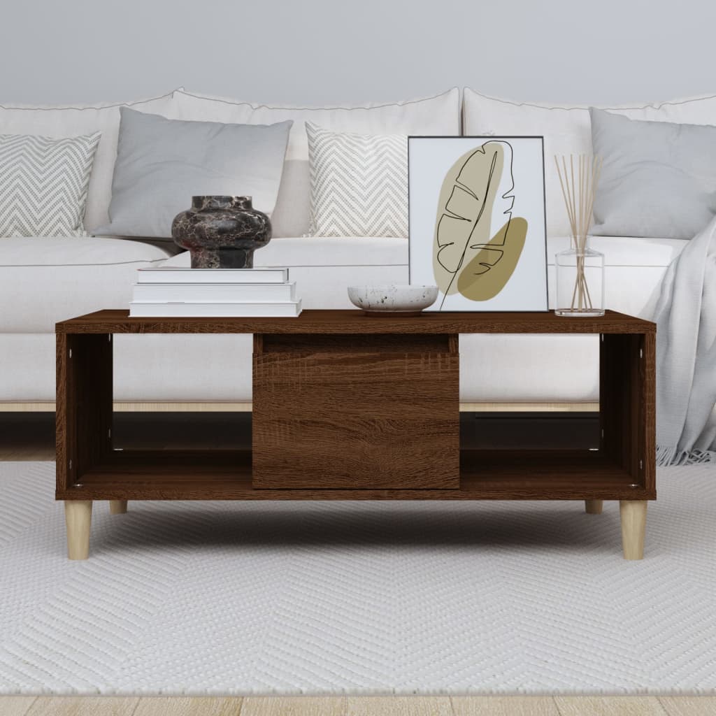 vidaXL Coffee Table Brown Oak 90x50x36,5 cm Engineered Wood