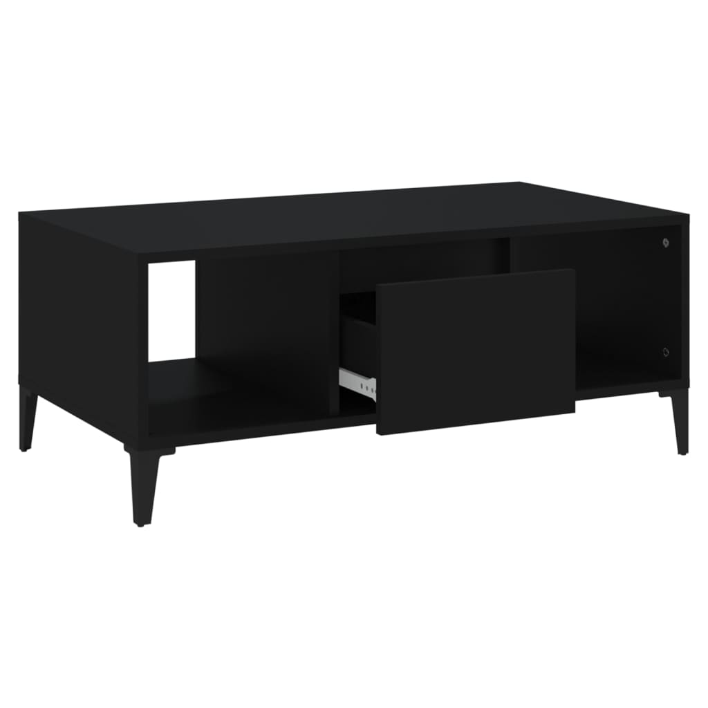 vidaXL Coffee Table Black 90x50x36.5 cm Engineered Wood