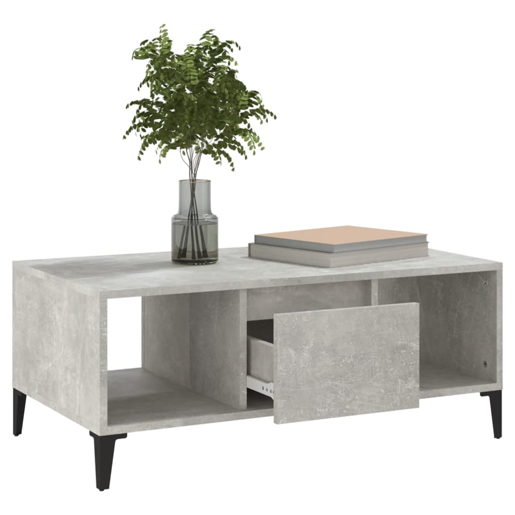 vidaXL Coffee Table Concrete Grey 90x50x36.5 cm Engineered Wood