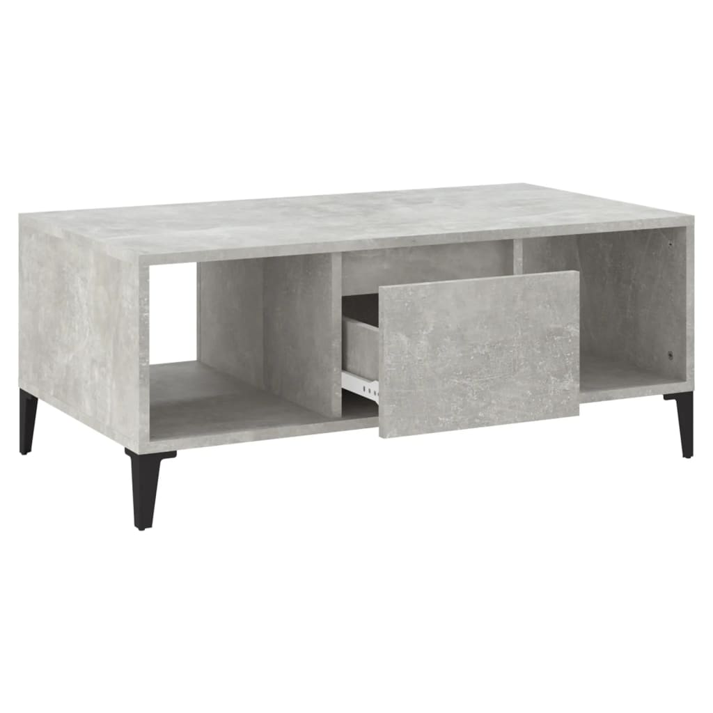 Table Basse Béton Gris 90x50x36,5 cm Bois D'ingénierie