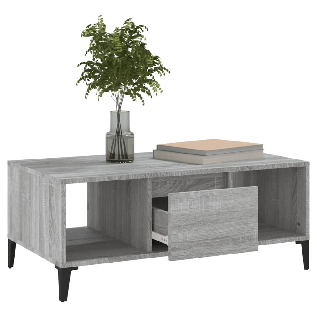 vidaXL Coffee Table Grey Sonoma 90x50x36.5 cm Engineered Wood