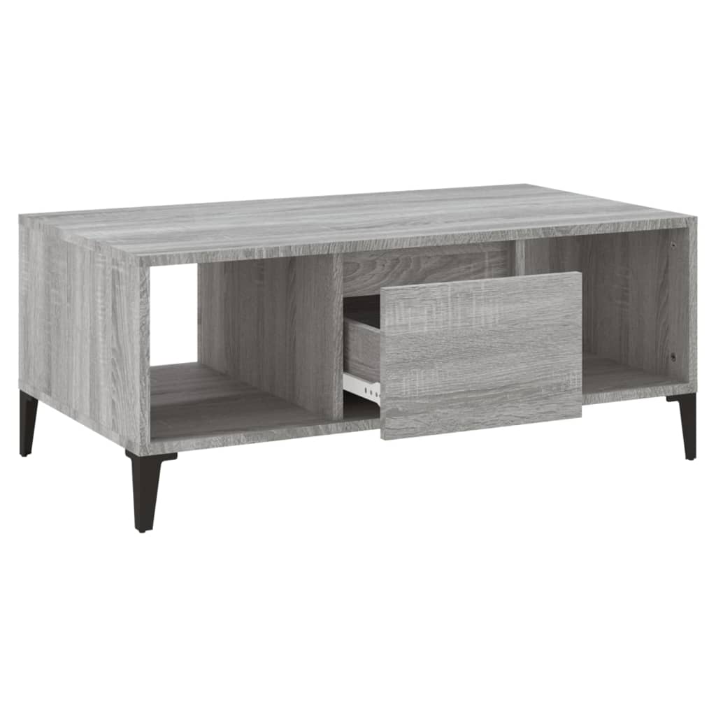 vidaXL Coffee Table Grey Sonoma 90x50x36.5 cm Engineered Wood