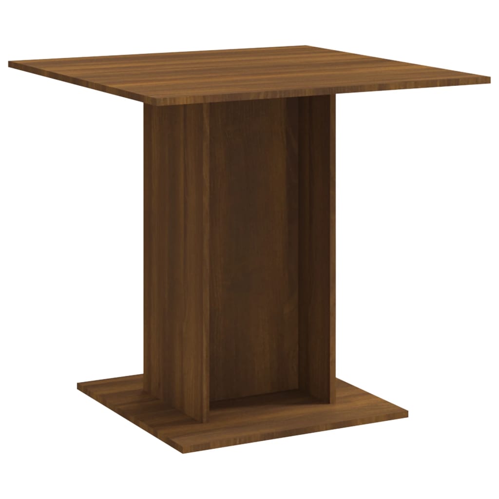 Dining Table Brown Oak 80x80x75 cm Engineered Wood - Upclimb Ltd