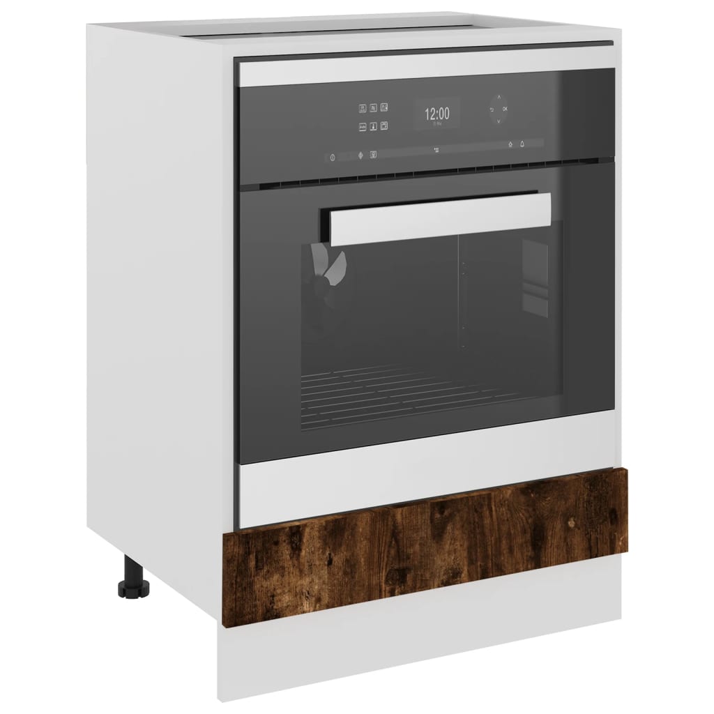 Oven Cabinet Smoked Oak 60x46x81.5 cm Engineered Wood - Upclimb Ltd