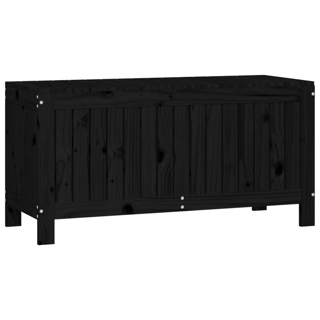 Tuinbox zwart 108x42,5x54 cm massief grenenhout