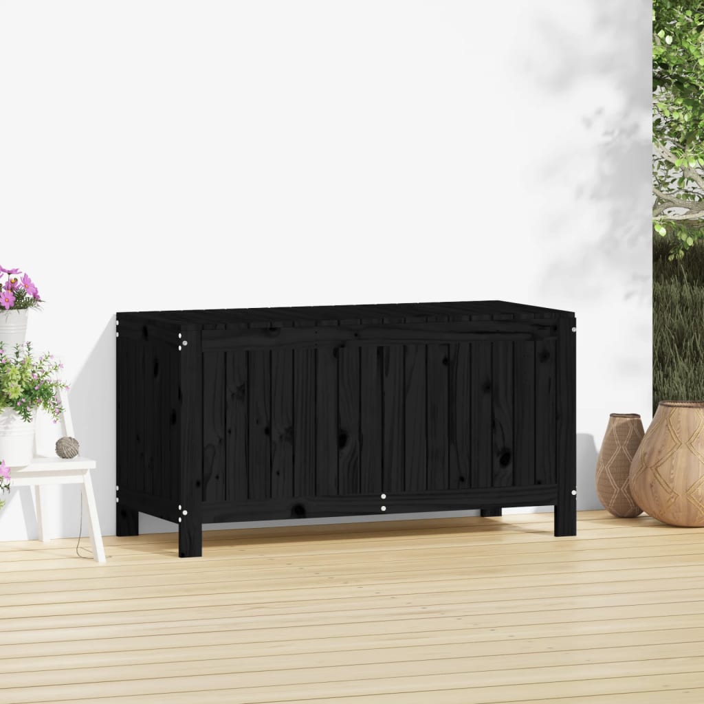 Tuinbox zwart 115x49x60 cm massief grenenhout