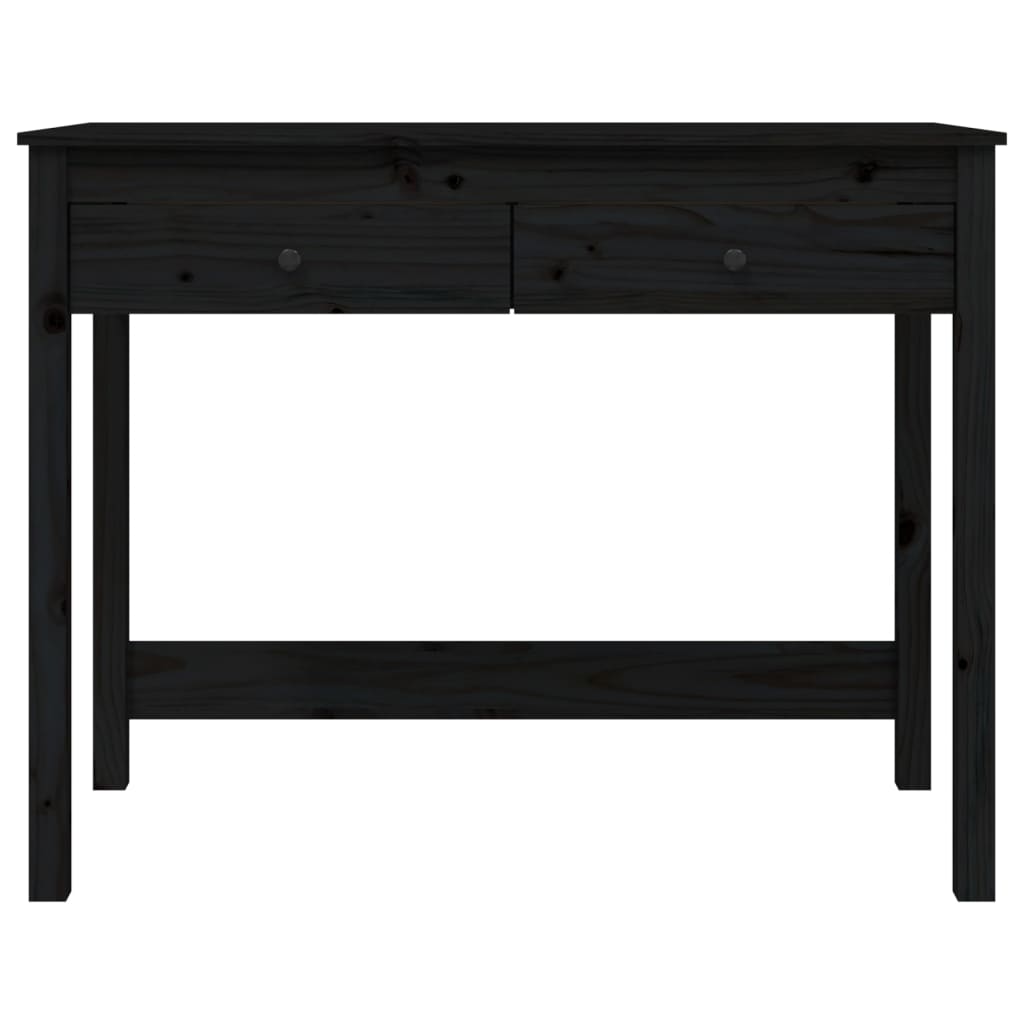 Desk with Drawers Black 100x50x78 cm Solid Wood Pine - Upclimb Ltd