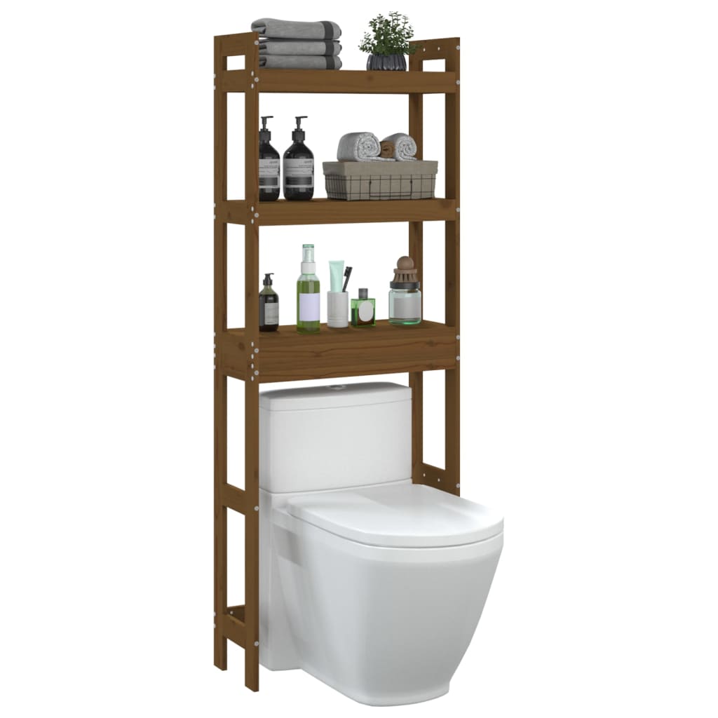Toilet Rack Honey Brown 63x26x171 cm Solid Wood Pine - Upclimb Ltd