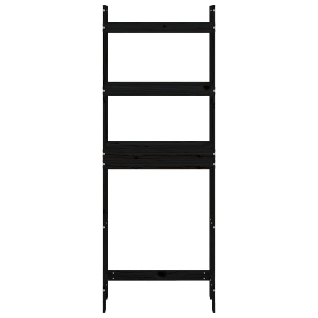 Toilet Rack Black 63x26x171 cm Solid Wood Pine - Upclimb Ltd