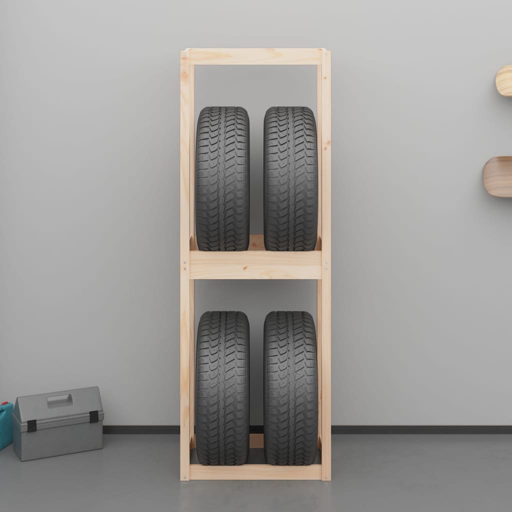 Tire Rack 63x40x180 cm Solid Wood Pine - Upclimb Ltd