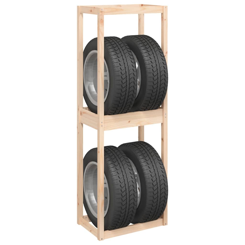 Tire Rack 63x40x180 cm Solid Wood Pine - Upclimb Ltd