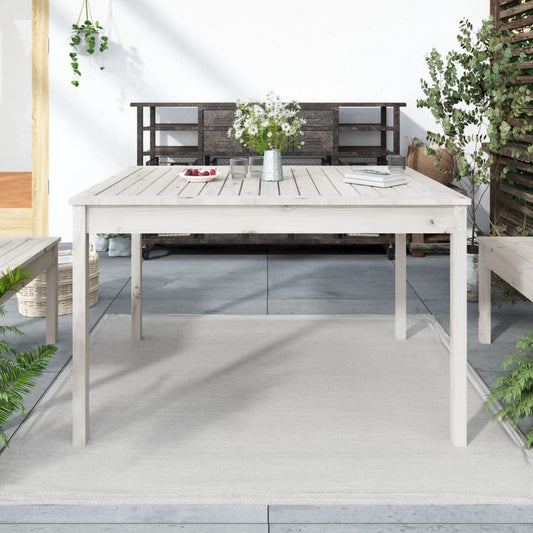 Table de jardin Blanc 121x82,5x76 cm Bois Massif Pin