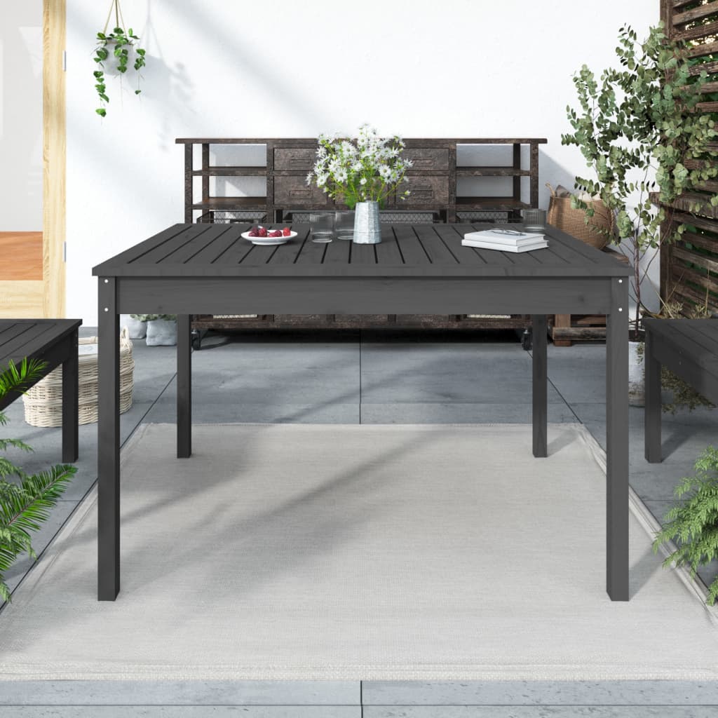 vidaXL Garden Table Grey 121x82.5x76 cm Solid Wood Pine