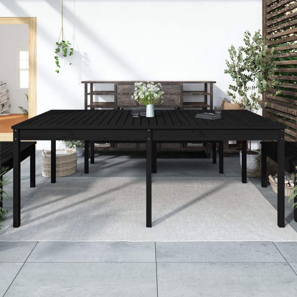 Table de jardin Noir 203,5x100x76 cm Bois Massif Pin
