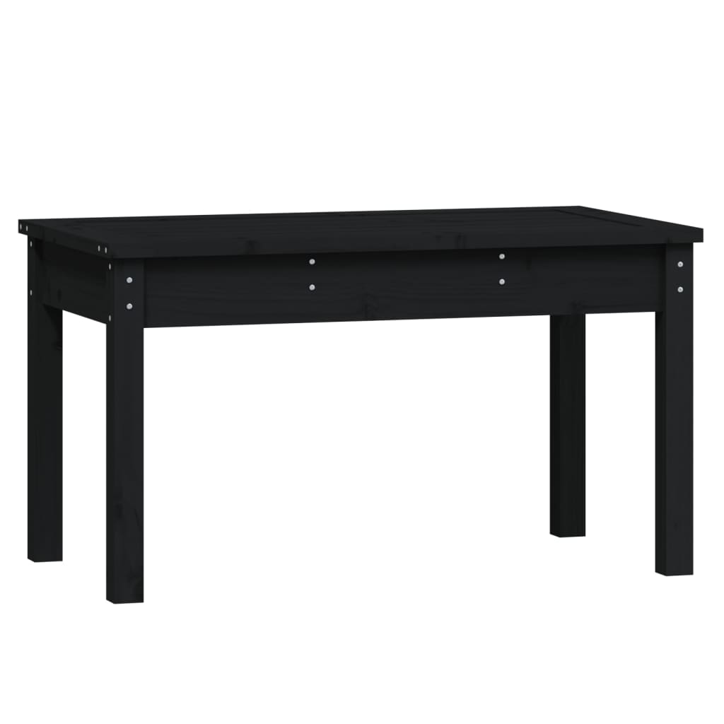 Banc de Jardin Noir 80x44x45 cm Bois Massif Pin