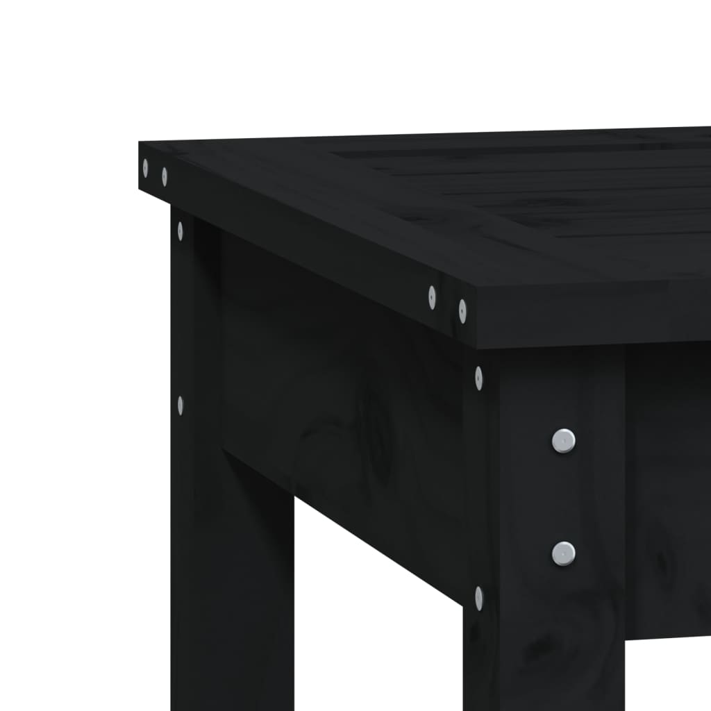 Banc de Jardin Noir 80x44x45 cm Bois Massif Pin