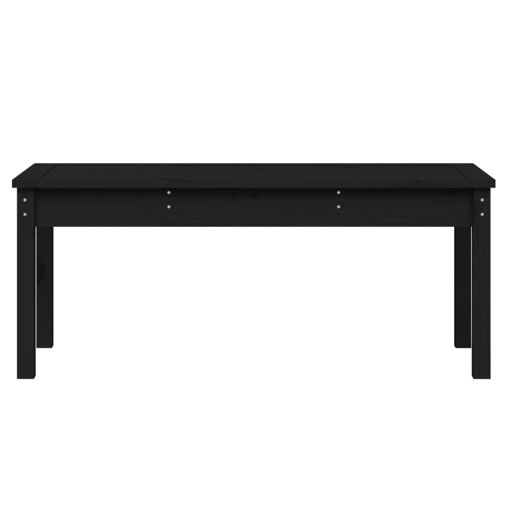 Banc de Jardin Noir 109x44x45 cm Bois Massif Pin