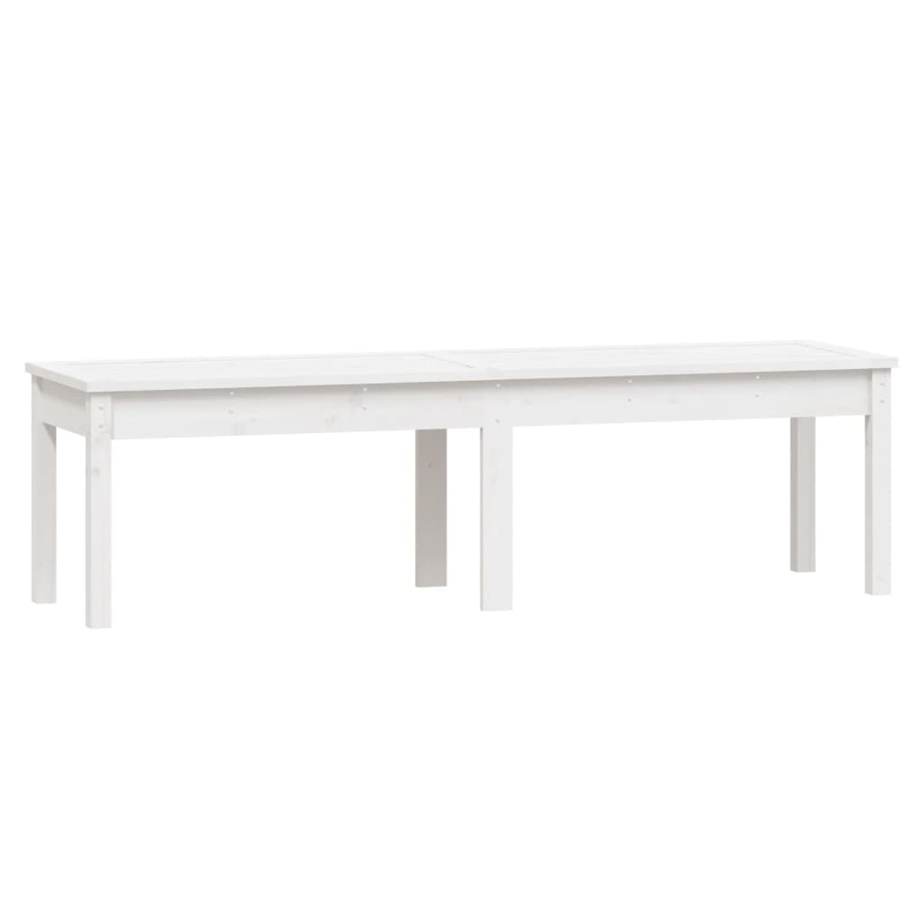 Banc de jardin 2 places Blanc 159,5x44x45 cm Bois Massif Pin