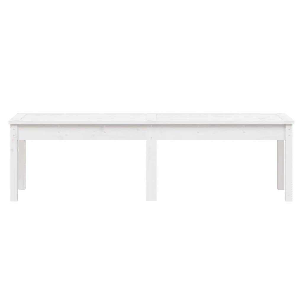 Banc de jardin 2 places Blanc 159,5x44x45 cm Bois Massif Pin