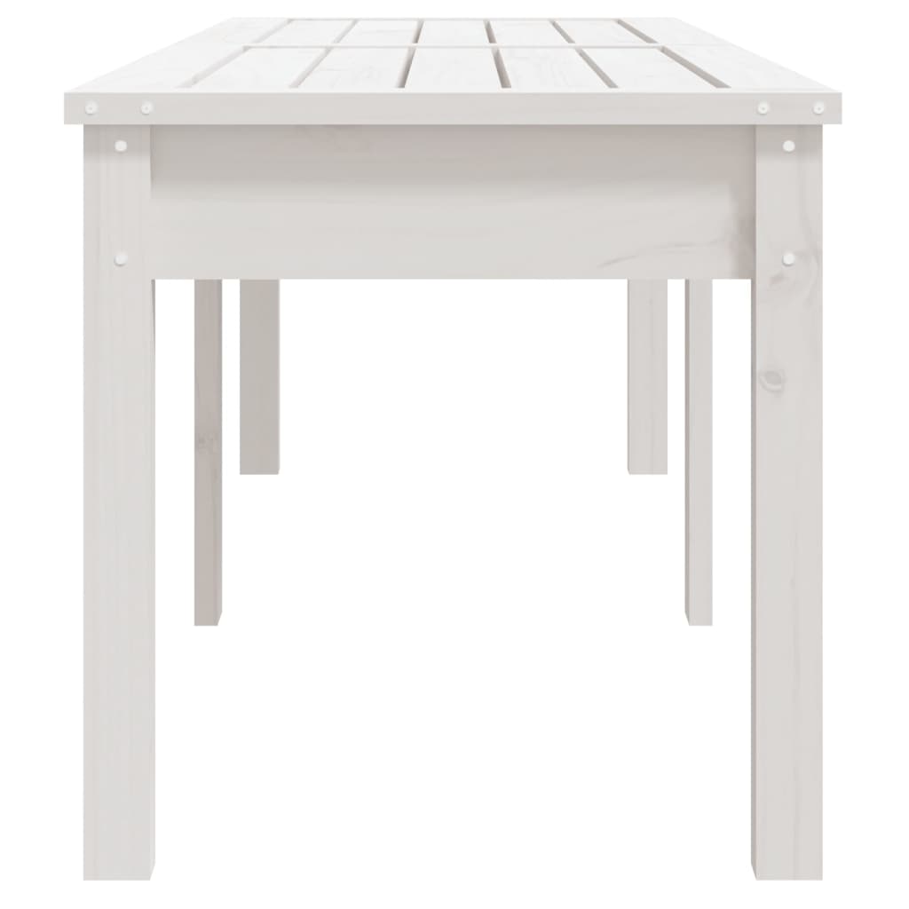 Banc de jardin 2 places Blanc 159,5x44x45 cm Bois Massif Pin