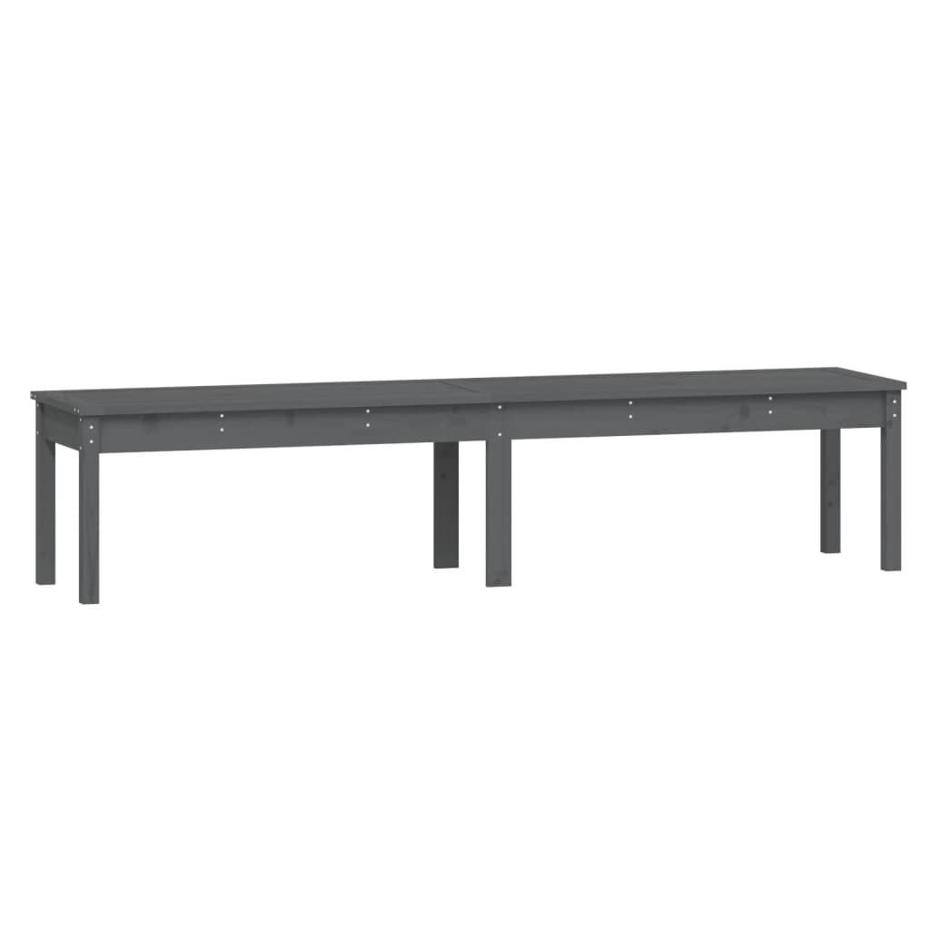 vidaXL 2-Seater Garden Bench Grey 203.5x44x45 cm Solid Wood Pine