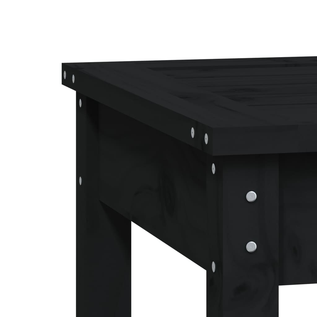 vidaXL 2-Seater Garden Bench Black 203.5x44x45 cm Solid Wood Pine
