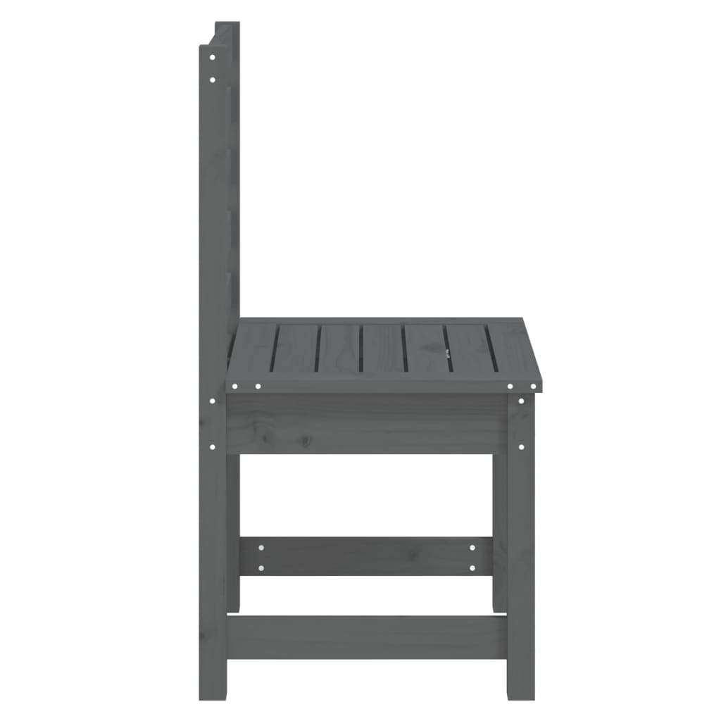 vidaXL Garden Chairs 2 pcs 50x48x91.5 cm Grey Solid Wood Pine