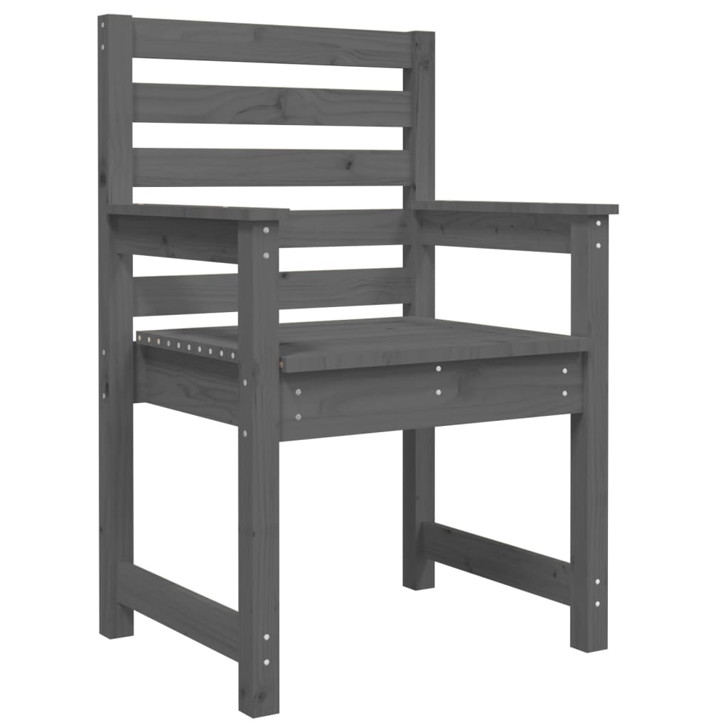 Garden Chairs 2 pcs Grey 60x48x91 cm Solid Wood Pine - Upclimb Ltd
