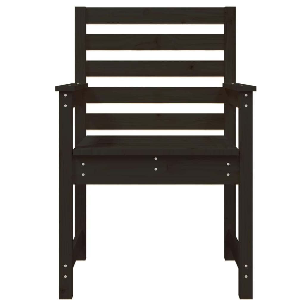 Garden Chairs 2 pcs Black 60x48x91 cm Solid Wood Pine - Upclimb Ltd