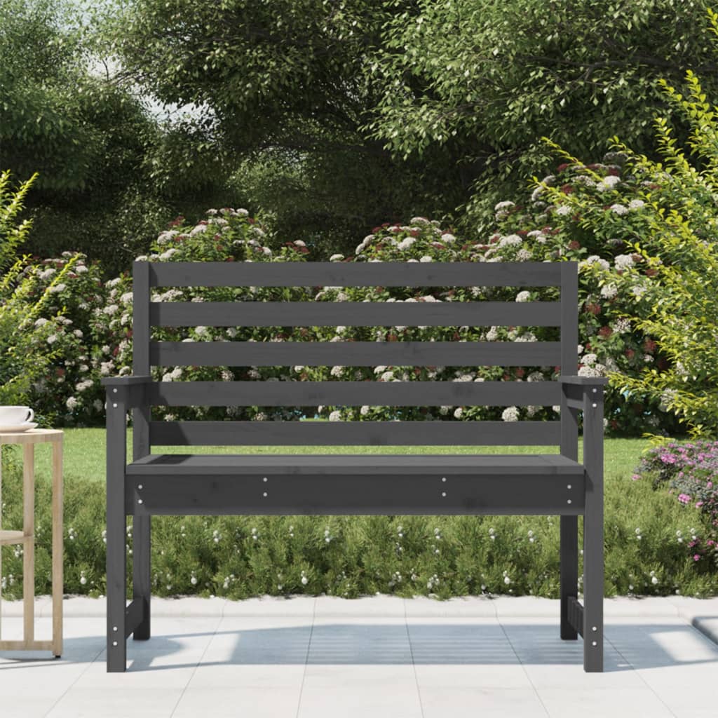 Garden Bench Grey 109x48x91.5 cm Solid Wood Pine - Upclimb Ltd
