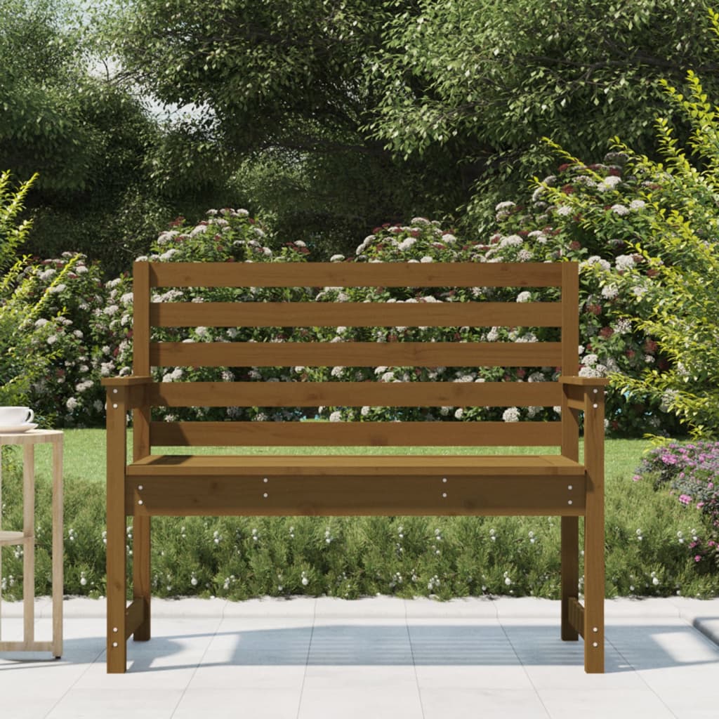 Garden Bench Honey Brown 109x48x91.5 cm Solid Wood Pine - Upclimb Ltd