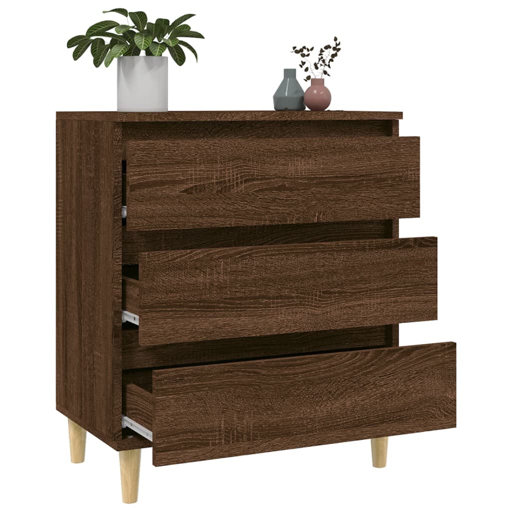 Buffet chêne brun 60x35x70 cm bois d'ingénierie