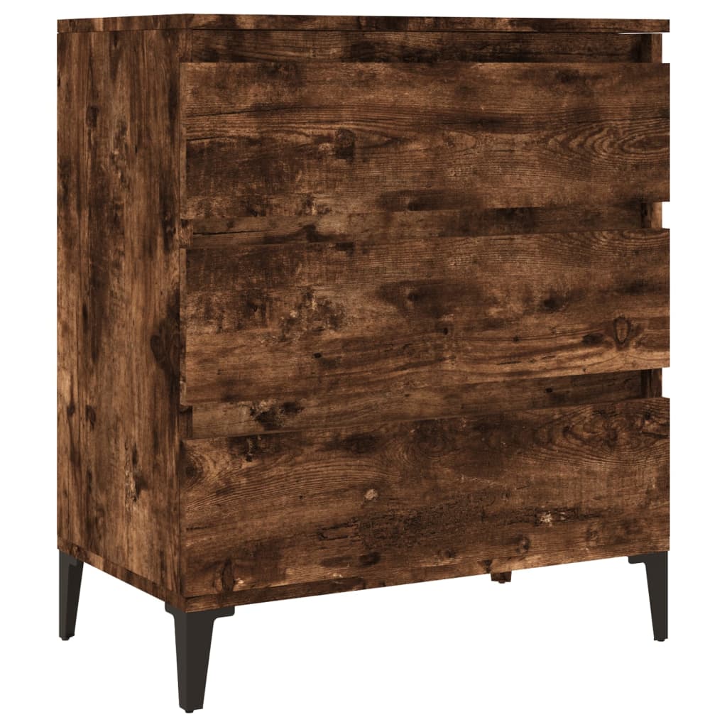 Buffet Chêne Fumé 60x35x70 cm Bois D'ingénierie