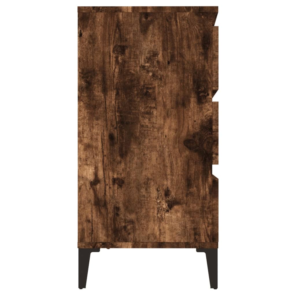 Buffet Chêne Fumé 60x35x70 cm Bois D'ingénierie